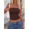 imagePRETTYGARDEN Womens Tube Top 2026 Summer Going Out Tops Strapless Y2K Bandeau Spring Fitted Shirts Beach Vacation ClothesBrown