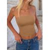 imagePRETTYGARDEN Womens Tube Top 2026 Summer Going Out Tops Strapless Y2K Bandeau Spring Fitted Shirts Beach Vacation ClothesCamel