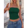 imagePRETTYGARDEN Womens Tube Top 2026 Summer Going Out Tops Strapless Y2K Bandeau Spring Fitted Shirts Beach Vacation ClothesDark Green