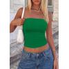 imagePRETTYGARDEN Womens Tube Top 2026 Summer Going Out Tops Strapless Y2K Bandeau Spring Fitted Shirts Beach Vacation ClothesGreen