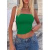 imagePRETTYGARDEN Womens Tube Top 2026 Summer Going Out Tops Strapless Y2K Bandeau Spring Fitted Shirts Beach Vacation ClothesGreen
