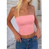imagePRETTYGARDEN Womens Tube Top 2026 Summer Going Out Tops Strapless Y2K Bandeau Spring Fitted Shirts Beach Vacation ClothesPink