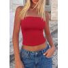 imagePRETTYGARDEN Womens Tube Top 2026 Summer Going Out Tops Strapless Y2K Bandeau Spring Fitted Shirts Beach Vacation ClothesRed