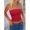 imagePRETTYGARDEN Womens Tube Top 2026 Summer Going Out Tops Strapless Y2K Bandeau Spring Fitted Shirts Beach Vacation ClothesRed