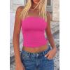 imagePRETTYGARDEN Womens Tube Top 2026 Summer Going Out Tops Strapless Y2K Bandeau Spring Fitted Shirts Beach Vacation ClothesRose Red