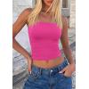 imagePRETTYGARDEN Womens Tube Top 2026 Summer Going Out Tops Strapless Y2K Bandeau Spring Fitted Shirts Beach Vacation ClothesRose Red