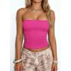 imagePRETTYGARDEN Womens Tube Top 2026 Summer Going Out Tops Strapless Y2K Bandeau Spring Fitted Shirts Beach Vacation ClothesRose Red