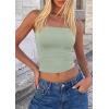 imagePRETTYGARDEN Womens Tube Top 2026 Summer Going Out Tops Strapless Y2K Bandeau Spring Fitted Shirts Beach Vacation ClothesSage Green