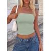 imagePRETTYGARDEN Womens Tube Top 2026 Summer Going Out Tops Strapless Y2K Bandeau Spring Fitted Shirts Beach Vacation ClothesSage Green