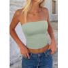 imagePRETTYGARDEN Womens Tube Top 2026 Summer Going Out Tops Strapless Y2K Bandeau Spring Fitted Shirts Beach Vacation ClothesSage Green