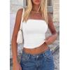 imagePRETTYGARDEN Womens Tube Top 2026 Summer Going Out Tops Strapless Y2K Bandeau Spring Fitted Shirts Beach Vacation ClothesWhite