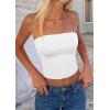 imagePRETTYGARDEN Womens Tube Top 2026 Summer Going Out Tops Strapless Y2K Bandeau Spring Fitted Shirts Beach Vacation ClothesWhite