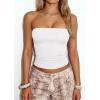 imagePRETTYGARDEN Womens Tube Top 2026 Summer Going Out Tops Strapless Y2K Bandeau Spring Fitted Shirts Beach Vacation ClothesWhite