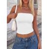 imagePRETTYGARDEN Womens Tube Top 2026 Summer Going Out Tops Strapless Y2K Bandeau Spring Fitted Shirts Beach Vacation ClothesWhite