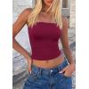 imagePRETTYGARDEN Womens Tube Top 2026 Summer Going Out Tops Strapless Y2K Bandeau Spring Fitted Shirts Beach Vacation ClothesWine Red
