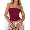 imagePRETTYGARDEN Womens Tube Top 2026 Summer Going Out Tops Strapless Y2K Bandeau Spring Fitted Shirts Beach Vacation ClothesWine Red
