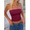 imagePRETTYGARDEN Womens Tube Top 2026 Summer Going Out Tops Strapless Y2K Bandeau Spring Fitted Shirts Beach Vacation ClothesWine Red