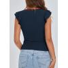 imagePRETTYGARDEN Womens V Neck Summer Tops Ruffle Sleeveless Slim Fit T Shirts Going Out Casual Blouses 2026Navy