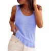imagePRETTYGARDEN Crochet Tops for Women 2026 Resort Wear Summer Boho Sleeveless Sweater Tank Tops Beach Vacation Spring ClothesBaby Blue