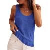 imagePRETTYGARDEN Crochet Tops for Women 2026 Resort Wear Summer Boho Sleeveless Sweater Tank Tops Beach Vacation Spring ClothesBlue