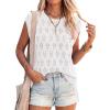imagePRETTYGARDEN Crochet Tops for Women 2026 Summer Sweater Vest Knit Cap Sleeve Hollow Out Tank Coverup Spring Fashion ClothingWhite