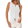 imagePRETTYGARDEN Sleeveless Button Down Shirts for Women Summer 2026 Going Out Ribbed Knit Tank Tops Y2K Clothes Trendy Vest TopsWhite