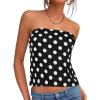 imagePRETTYGARDEN Strapless Tube Tops for Women 2026 Summer Sleeveless Backless Polka Dot Going Out Top Bandeau Cute Y2k ShirtDot Black White