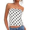 imagePRETTYGARDEN Strapless Tube Tops for Women 2026 Summer Sleeveless Backless Polka Dot Going Out Top Bandeau Cute Y2k ShirtDot White Black