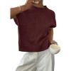 imagePRETTYGARDEN Womens 2026 Spring Sweater Vest Trendy Flower Knit Short Sleeve Cute Pullover Tank Tops Summer Fashion ClothingRed Brown