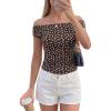 imagePRETTYGARDEN Womens Off The Shoulder Tops 2026 Summer Y2K Clothes Going Out Shirts Ruched Tank Top Date Night OutfitsFloral Black Orange