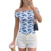 Floral White Blue