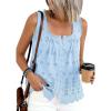 imagePRETTYGARDEN Womens Tank Tops 2026 Summer Button Down Shirts Embroidered Eyelet Dressy Casual Blouses Beach Vacation ClothesLight Blue