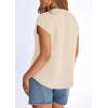 imagePRETTYGARDEN Blouses for Women Dressy Casual Spring 2026 Cap Sleeve V Neck Lace Trim Boho Tops Work Shirts Summer ClothesBeige