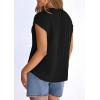 imagePRETTYGARDEN Blouses for Women Dressy Casual Spring 2026 Cap Sleeve V Neck Lace Trim Boho Tops Work Shirts Summer ClothesBlack
