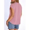 imagePRETTYGARDEN Blouses for Women Dressy Casual Spring 2026 Cap Sleeve V Neck Lace Trim Boho Tops Work Shirts Summer ClothesPink