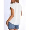 imagePRETTYGARDEN Blouses for Women Dressy Casual Spring 2026 Cap Sleeve V Neck Lace Trim Boho Tops Work Shirts Summer ClothesWhite