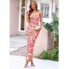 imagePRETTYGARDEN Bodycon Long Dresses for Women 2026 Strapless Tube Summer Floral Maxi Dress Sleeveless Back Slit Beach OutfitsFloral Apricot Leopard