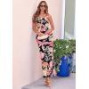imagePRETTYGARDEN Bodycon Long Dresses for Women 2026 Strapless Tube Summer Floral Maxi Dress Sleeveless Back Slit Beach OutfitsFloral Black Multicolored