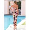 imagePRETTYGARDEN Bodycon Long Dresses for Women 2026 Strapless Tube Summer Floral Maxi Dress Sleeveless Back Slit Beach OutfitsFloral Black Multicolored