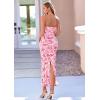 imagePRETTYGARDEN Bodycon Long Dresses for Women 2026 Strapless Tube Summer Floral Maxi Dress Sleeveless Back Slit Beach OutfitsFloral Pink