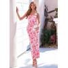 imagePRETTYGARDEN Bodycon Long Dresses for Women 2026 Strapless Tube Summer Floral Maxi Dress Sleeveless Back Slit Beach OutfitsFloral Pink