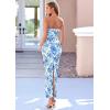 imagePRETTYGARDEN Bodycon Long Dresses for Women 2026 Strapless Tube Summer Floral Maxi Dress Sleeveless Back Slit Beach OutfitsFloral White Blue