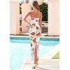imagePRETTYGARDEN Bodycon Long Dresses for Women 2026 Strapless Tube Summer Floral Maxi Dress Sleeveless Back Slit Beach OutfitsFloral White Multicolored