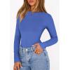 imagePRETTYGARDEN Bodysuits for Women 2026 Spring Long Sleeve Shirts Fitted Basic Ribbed Layering Tops Fall Fashion Winter ClothesBlue