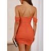 imagePRETTYGARDEN Cocktail Dresses for Women 2026 Summer Off Shoulder Bodycon Mini Graduation Party Spring Wedding Guest DressOrange