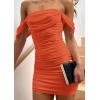 imagePRETTYGARDEN Cocktail Dresses for Women 2026 Summer Off Shoulder Bodycon Mini Graduation Party Spring Wedding Guest DressOrange