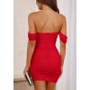 imagePRETTYGARDEN Cocktail Dresses for Women 2026 Summer Off Shoulder Bodycon Mini Graduation Party Spring Wedding Guest DressRed
