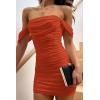 imagePRETTYGARDEN Cocktail Dresses for Women 2026 Summer Off Shoulder Bodycon Mini Graduation Party Spring Wedding Guest DressRust Red