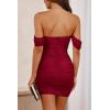 imagePRETTYGARDEN Cocktail Dresses for Women 2026 Summer Off Shoulder Bodycon Mini Graduation Party Spring Wedding Guest DressWine Red