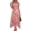 imagePRETTYGARDEN Cocktail Dresses for Women 2026 Summer Short Sleeve Floral Mesh Sheer Midi Party Wedding Guest DressFloral Apricot Leopard